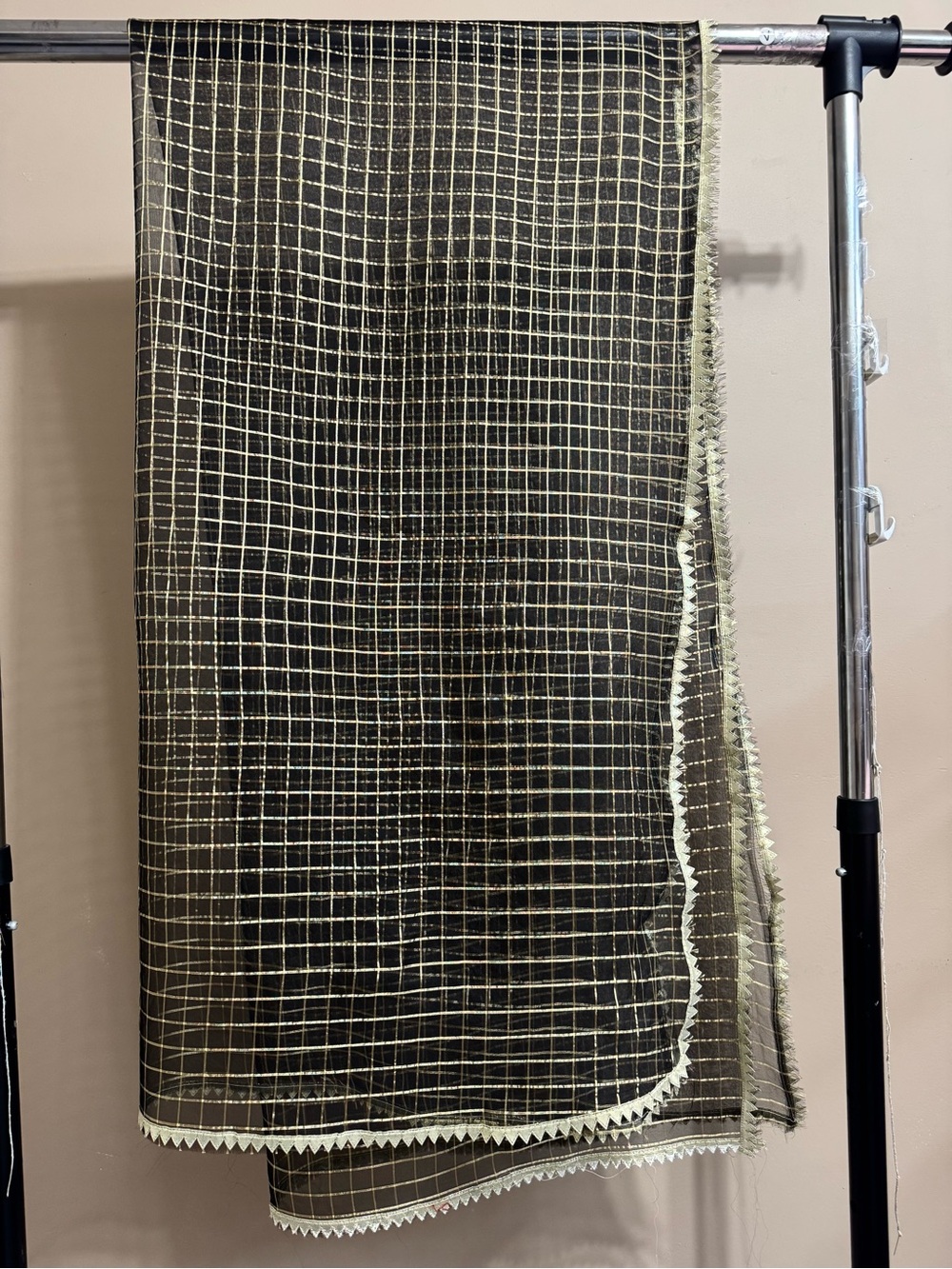 Pakistani black organza dupatta/scarf/shawl